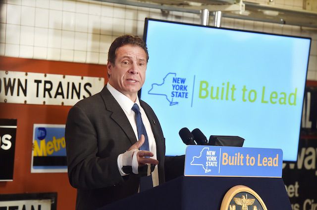 Governor Cuomo at the Transit Museum earlier this year, announcing the closure of 30 subway stations for months at a time in order to facilitate repairs